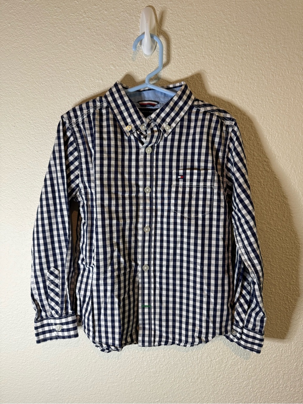 Tommy Hilfiger Boys' Navy & White Gingham Button-Down Shirt